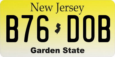 NJ license plate B76DOB