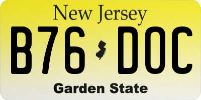 NJ license plate B76DOC