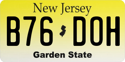 NJ license plate B76DOH