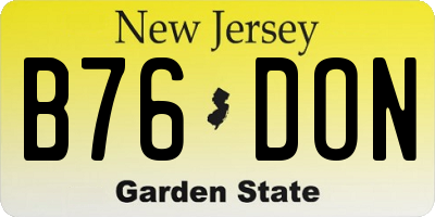 NJ license plate B76DON