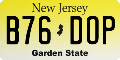 NJ license plate B76DOP