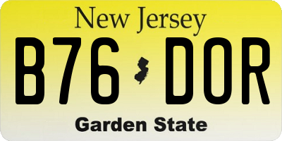 NJ license plate B76DOR
