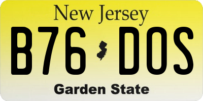 NJ license plate B76DOS