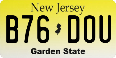NJ license plate B76DOU