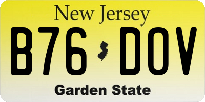 NJ license plate B76DOV