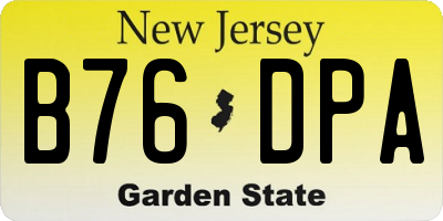 NJ license plate B76DPA