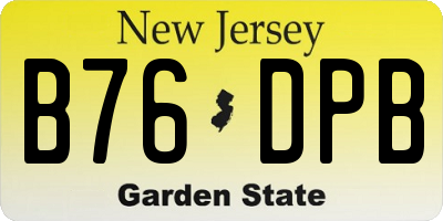 NJ license plate B76DPB