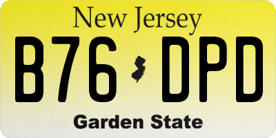 NJ license plate B76DPD