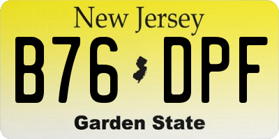 NJ license plate B76DPF