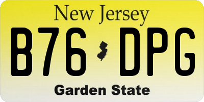 NJ license plate B76DPG