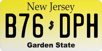 NJ license plate B76DPH
