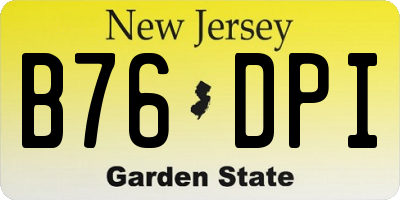 NJ license plate B76DPI