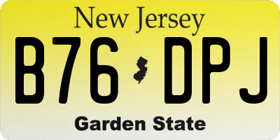 NJ license plate B76DPJ