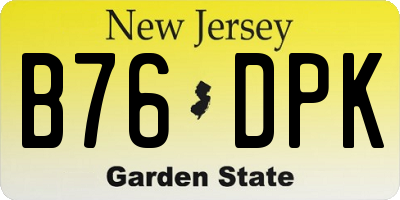 NJ license plate B76DPK