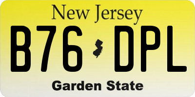 NJ license plate B76DPL