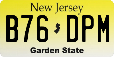NJ license plate B76DPM