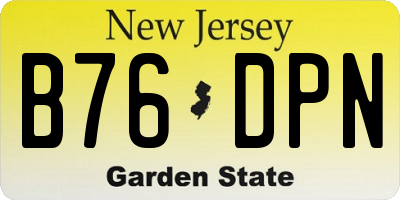 NJ license plate B76DPN
