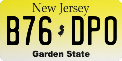 NJ license plate B76DPO
