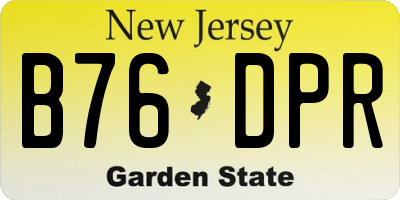 NJ license plate B76DPR