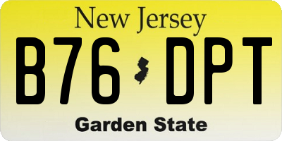 NJ license plate B76DPT