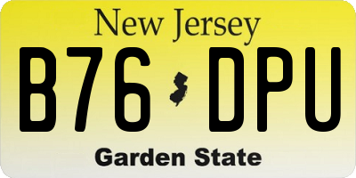 NJ license plate B76DPU