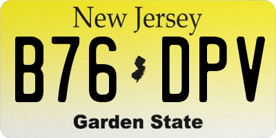 NJ license plate B76DPV
