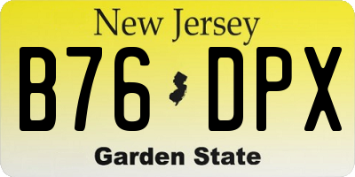 NJ license plate B76DPX