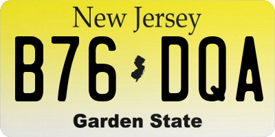 NJ license plate B76DQA