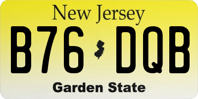 NJ license plate B76DQB