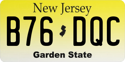NJ license plate B76DQC