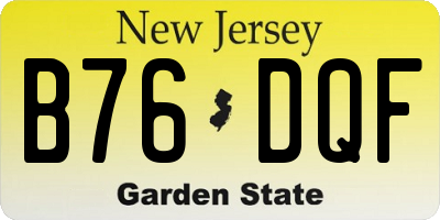 NJ license plate B76DQF