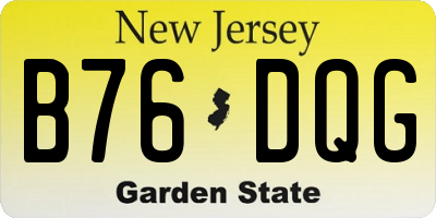 NJ license plate B76DQG