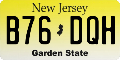 NJ license plate B76DQH