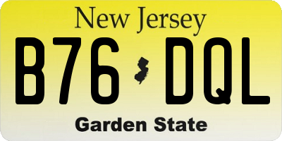 NJ license plate B76DQL