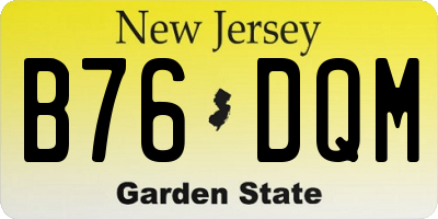 NJ license plate B76DQM