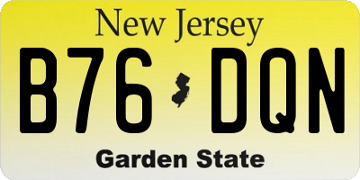 NJ license plate B76DQN