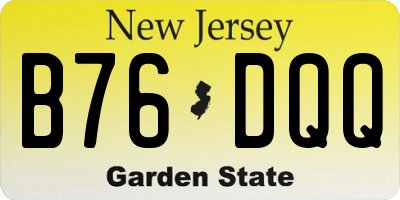 NJ license plate B76DQQ