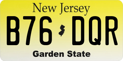 NJ license plate B76DQR