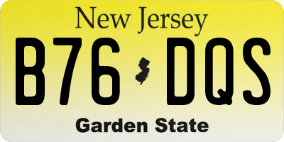 NJ license plate B76DQS
