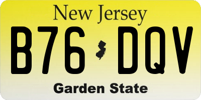 NJ license plate B76DQV