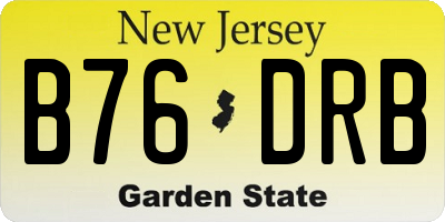 NJ license plate B76DRB
