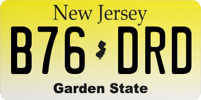 NJ license plate B76DRD