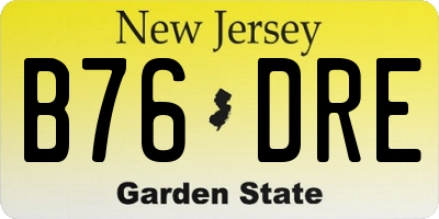 NJ license plate B76DRE