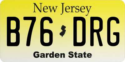 NJ license plate B76DRG