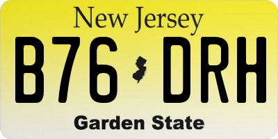 NJ license plate B76DRH