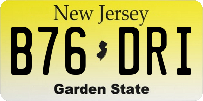 NJ license plate B76DRI