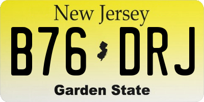 NJ license plate B76DRJ