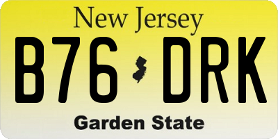 NJ license plate B76DRK