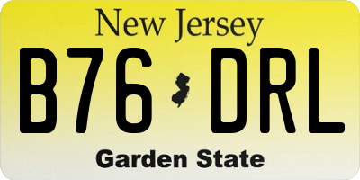 NJ license plate B76DRL