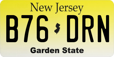NJ license plate B76DRN